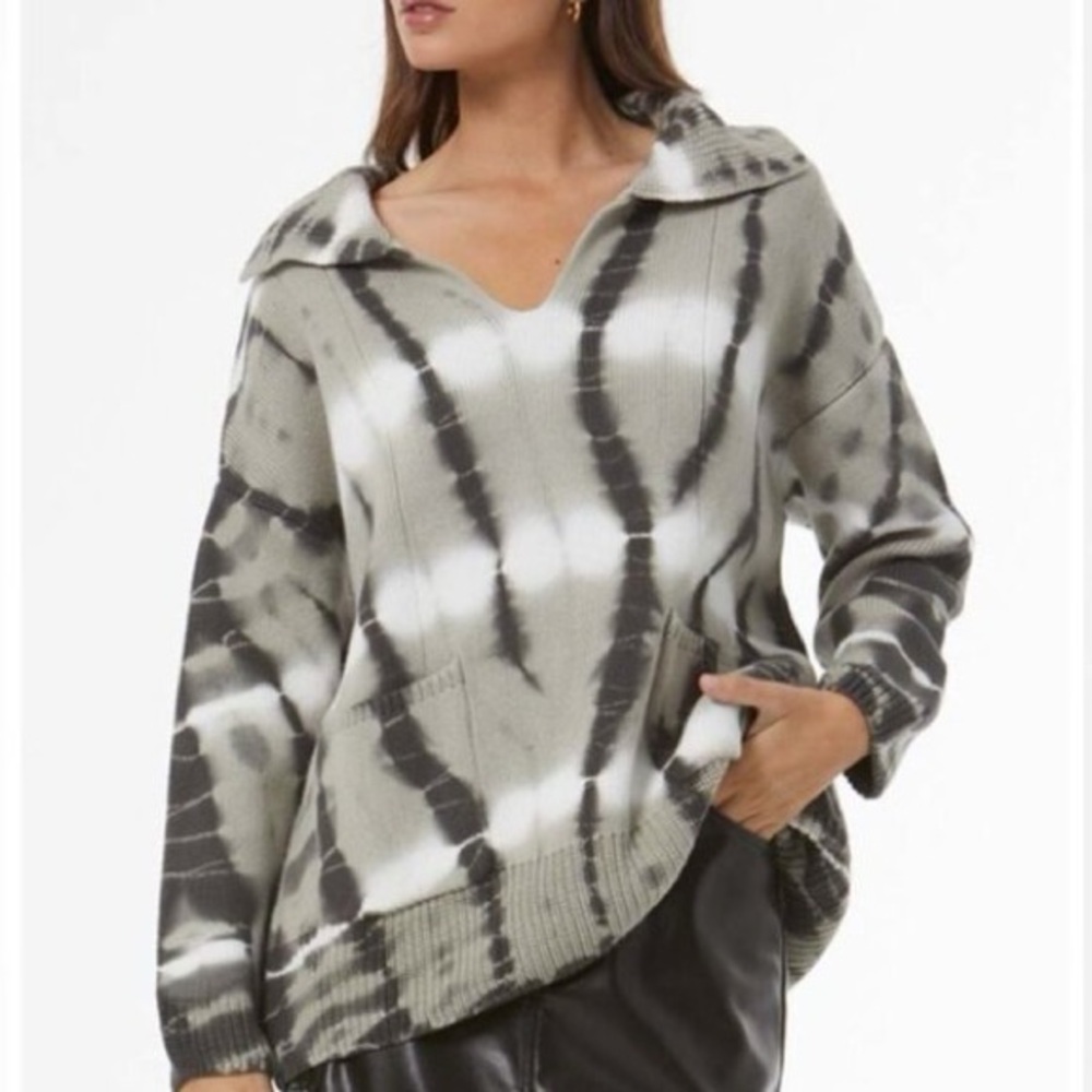 Young Fabulous & Broke Kendelle 100% Cotton Oversized V-Neck Tie Dye Sweater S - Picture 8 of 8